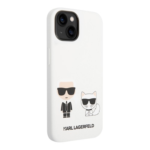 Чехол Lagerfeld Liquid silicone Karl & Choupette Hard для iPhone 14 Plus, белый