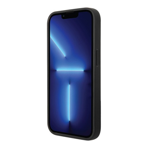 Ferrari чехол для iPhone 14 Pro, Leather Stamped sides кожаный черный (Magsafe)