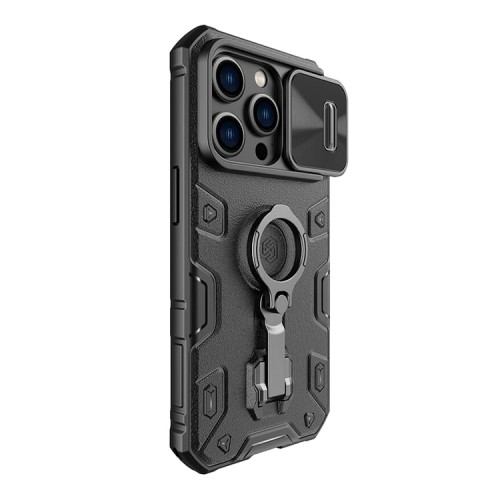 Противоударный чехол Nillkin CamShield Armor Pro Magnetic для iPhone 14 Pro, черный (magsafe)