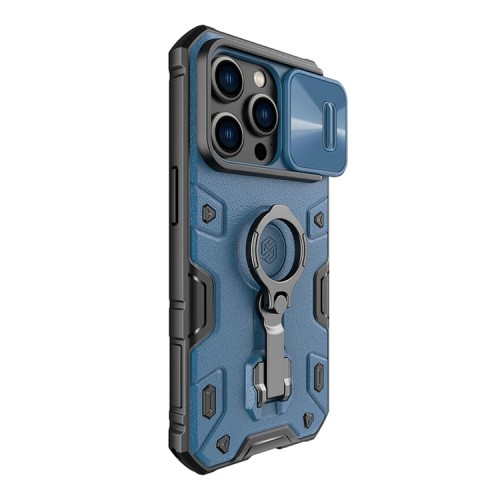 Противоударный чехол Nillkin CamShield Armor Pro Magnetic для iPhone 14 Pro, синий (magsafe)