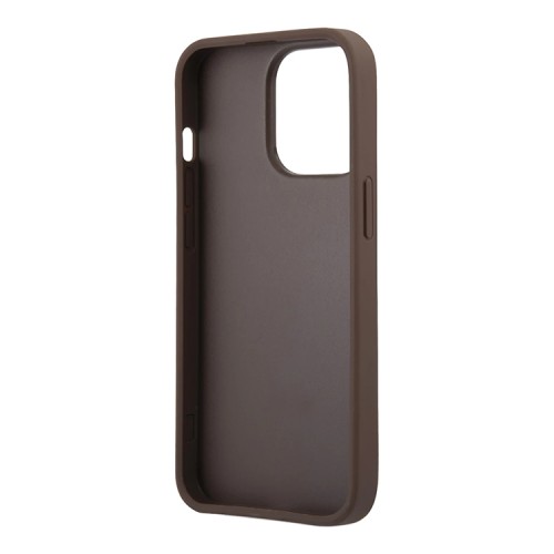 Чехол Guess PU 4G Bottom stripe Metal logo Hard для iPhone 13 Pro, коричневый