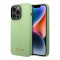 Чехол Guess Liquid Silicone Gold Metal logo для iPhone 14 Pro, зеленый