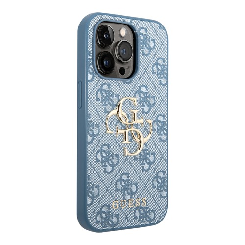 Чехол Guess 4G Big metal logo Hard для iPhone 14 Pro, голубой