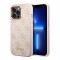 Чехол Guess PU 4G Script metal logo Hard для iPhone 14 Pro, розовый