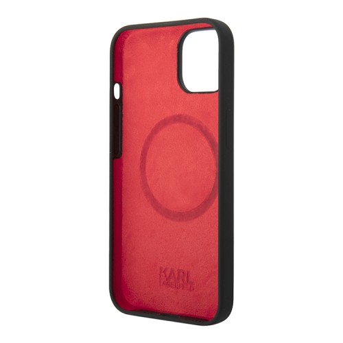 Чехол Lagerfeld Liquid silicone Choupette Hard для iPhone 14, черный (Magsafe)