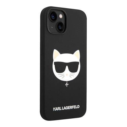 Чехол Lagerfeld Liquid silicone Choupette Hard для iPhone 14, черный (Magsafe)