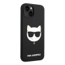 Чехол Lagerfeld Liquid silicone Choupette Hard для iPhone 14, черный (Magsafe)