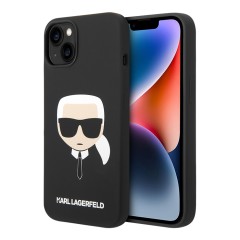 Чехол Lagerfeld Liquid silicone Karl's Head для iPhone 14, черный