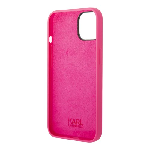 Чехол Lagerfeld Liquid silicone Round RSG logo для iPhone 14, розовый