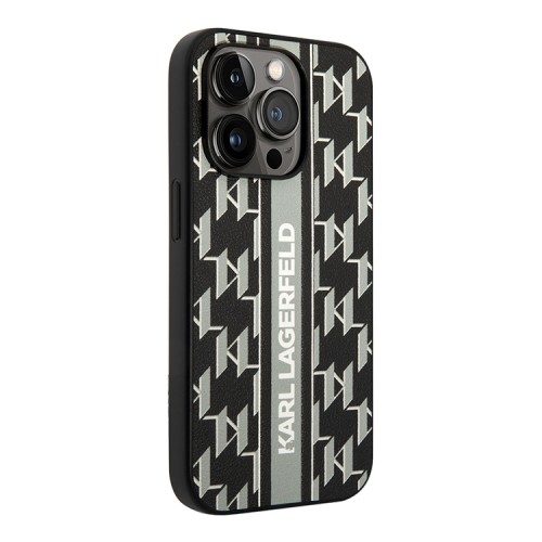 Чехол Lagerfeld PU Monogram Vertical logo Hard для iPhone 14 Pro, серый