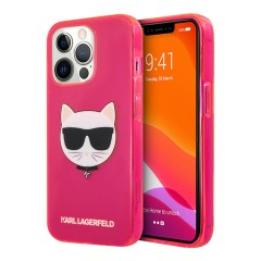 Чехол Karl Lagerfeld TPU FLUO Choupette Hard для iPhone 14 Pro, розовый