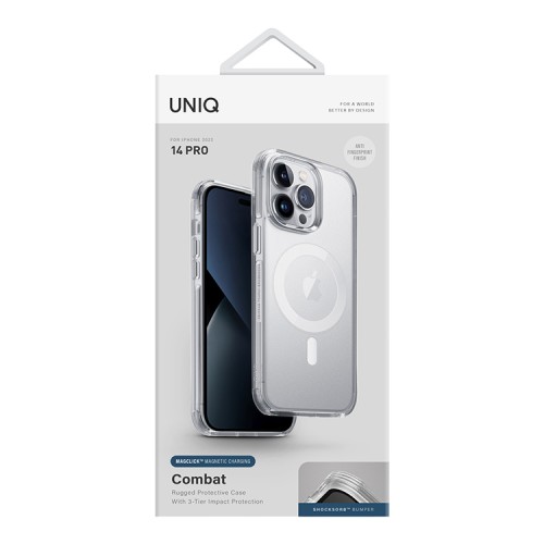Чехол Uniq Combat AF Satin для iPhone 14 Pro, прозрачный (MagSafe)