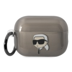 Чехол Lagerfeld TPU with ring NFT Karl Translucent для Airpods Pro 2, черный