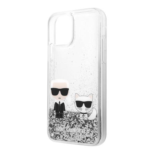 Lagerfeld Liquid glitter Karl & Choupette Hard для 11, серебристый KLHCN61GKCS