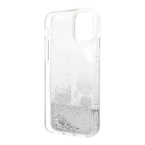 Lagerfeld Liquid glitter Karl & Choupette Hard для 11, серебристый KLHCN61GKCS