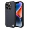 Кожаный чехол BMW Signature Logo imprint Hard для iPhone 14 Pro Max, синий