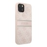 Чехол Guess 4G Stripe printed logo Hard для iPhone 14, розовый