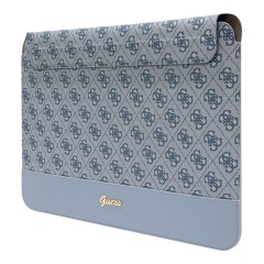 Чехол Guess Sleeve 4G Bottom stripe Metal logo для ноутбуков 13-14", голубой
