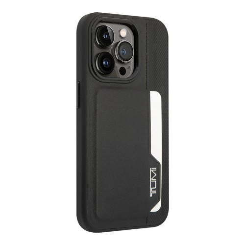 Кожаный чехол TUMI Leather with Vertical cardslot Hard для iPhone 14 Pro, черный