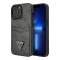 Чехол Guess PU 4G Double cardslot Metal triangle logo Hard для iPhone 12 Pro Max, черный