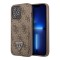 Чехол Guess PU 4G Double cardslot Metal triangle logo Hard для iPhone 12 Pro Max, коричневый