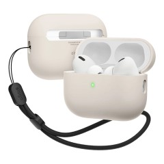 Чехол Elago Liquid case with Round strap для AirPods Pro 2, бежевый