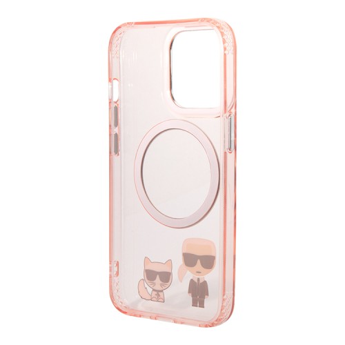 Чехол Lagerfeld Karl&Choupette Hard для iPhone 13 Pro, розовый (MagSafe)