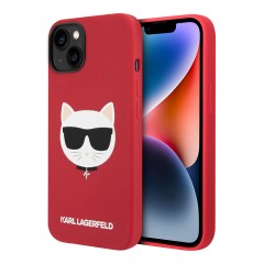 Чехол Lagerfeld Liquid silicone Choupette Hard для iPhone 14 Plus, красный (Magsafe)