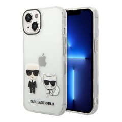 Чехол Lagerfeld Karl&Choupette Hard для iPhone 14 Plus, прозрачный