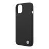 Чехол BMW Liquid Silicone Metal logo Hard для iPhone 14 Plus, черный