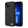 Чехол BMW Liquid Silicone Metal logo Hard для iPhone 14 Plus, черный