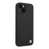 Чехол BMW Liquid Silicone Metal logo Hard для iPhone 14 Plus, черный