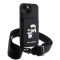 Чехол Lagerfeld Crossbody cardslot PU Saffiano NFT Karl&Choupette Hard для iPhone 14, черный