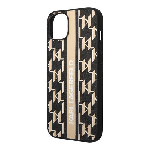 Чехол Lagerfeld PU Monogram Vertical logo Hard для iPhone 14, коричневый