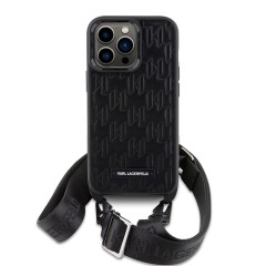 Чехол Lagerfeld Crossbody PU Monogram with Strap Hard для iPhone 13 Pro, черный