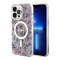 Чехол Guess Flower Hard для iPhone 14 Pro, розовый/золотой (MagSafe)