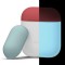 Чехол Elago Silicone DUO для AirPods 1/2, прозрачный с крышками Rose и Coral Blue