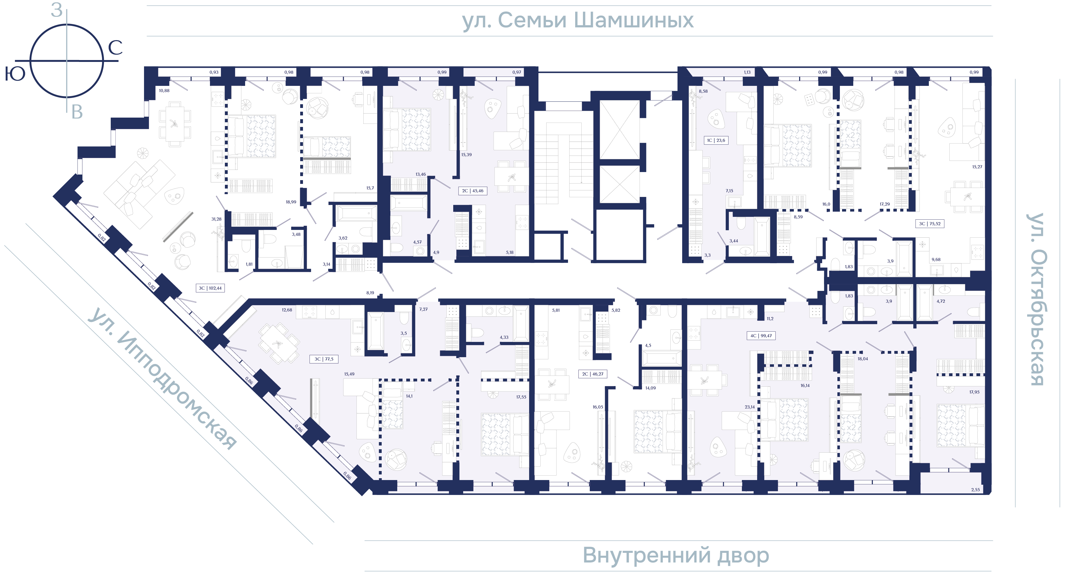 2-к 77,5&nbsp;м² — изображение 2