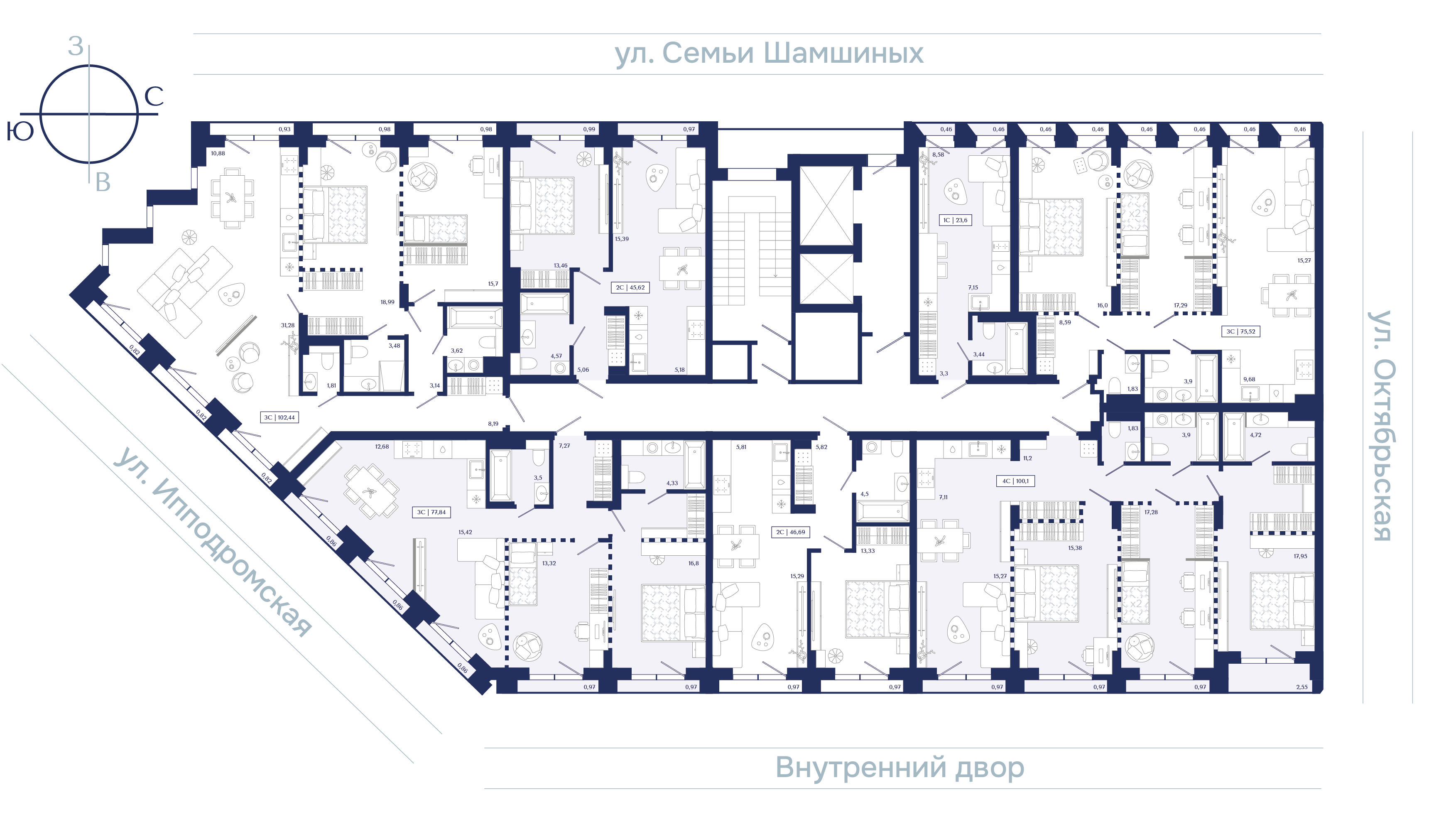 1-к 46,69&nbsp;м² — изображение 2