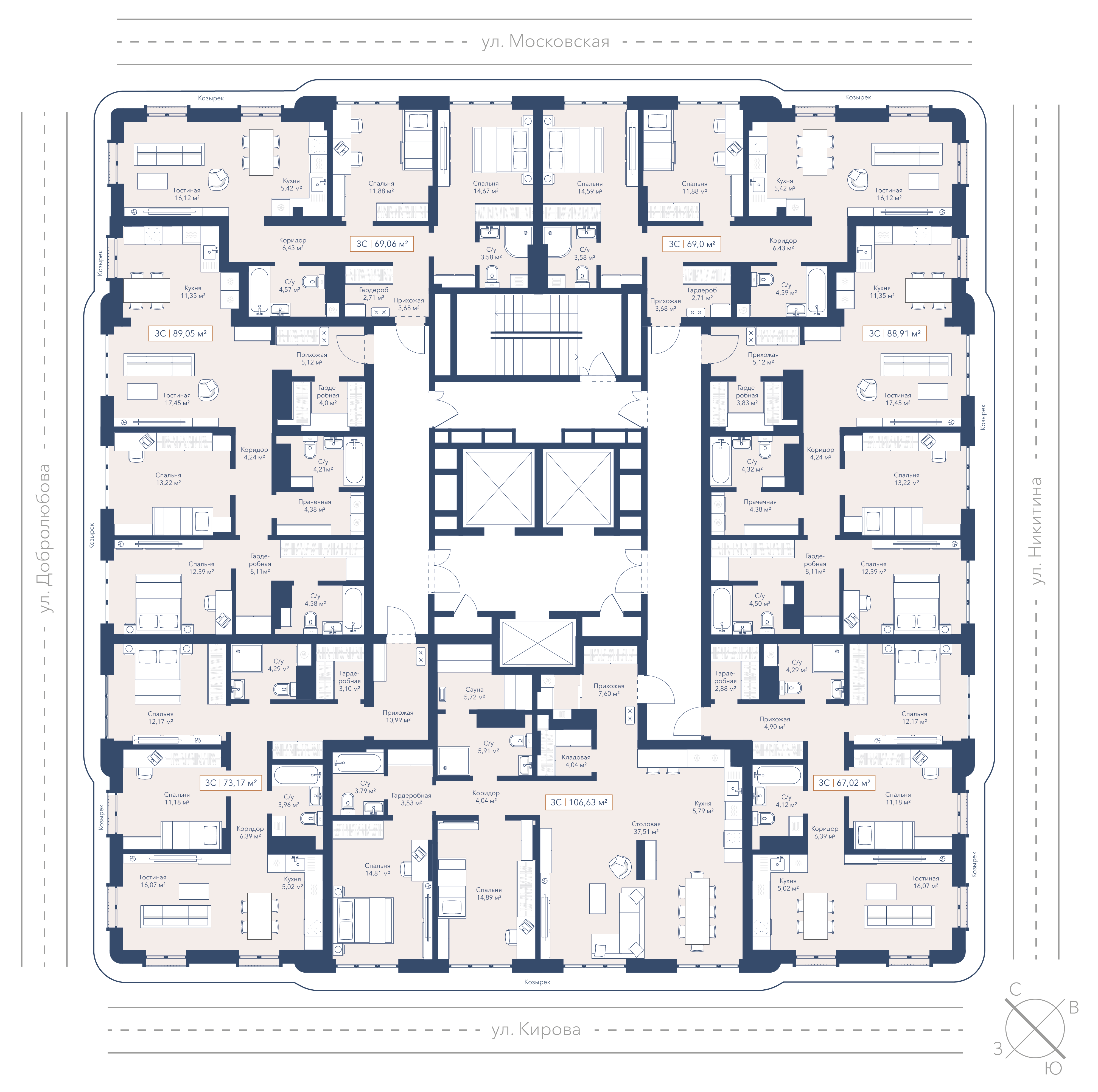 2-к 69,08&nbsp;м² — изображение 2