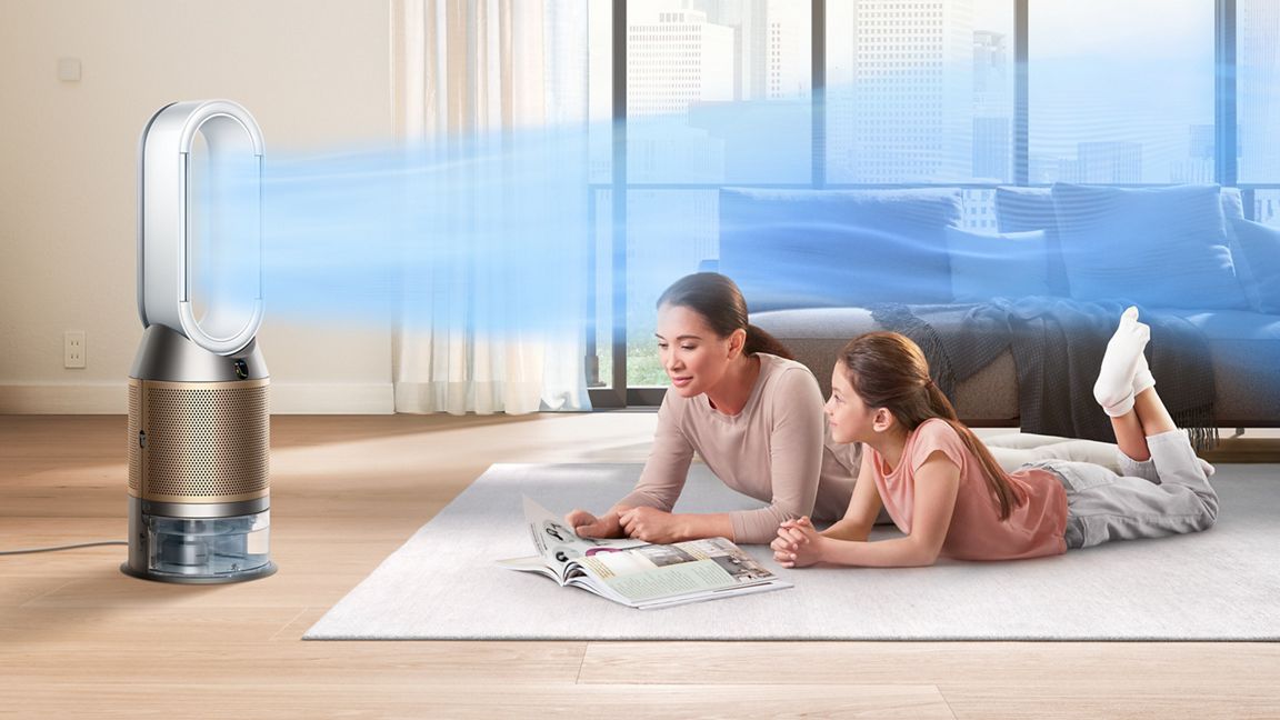 Циркуляция очищенного и увлажнённого воздуха с эффектом охлаждения