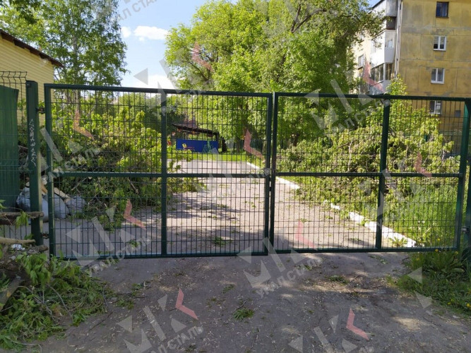 Ворота для 3D забора зеленые (RAL 6005) 4000х3000 мм откатные в Алматы