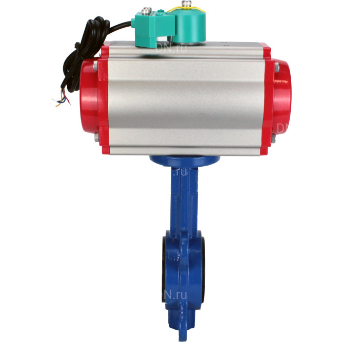 Затвор дисковый поворотный WBV1132N-2W-Fb-H Ду125 Ру16 корпус - чугун GG25, диск - нержавеющая сталь 316L, уплотнение - NBR, с пневмоприводом PA-DA-105 и магнитным переключателем ALS200D в Алматы
