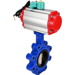 Затвор дисковый поворотный WBV1616E-2W-Fb-H Ду150 Ру16 LUG корпус - чугун QT450, диск - чугун QT450, уплотнение - EPDM, с пневмоприводом PA-DA-105 и магнитным переключателем ALS200D