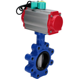 Затвор дисковый поворотный WBV1631N-2W-Fb-H Ду125 Ру16 LUG корпус - чугун QT450, диск - нержавеющая сталь 304, уплотнение - NBR, с пневмоприводом PA-DA-105, пневмораспределителем 4M310-08 AC220V и магнитным переключателем ALS200D