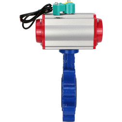 Затвор дисковый поворотный WBV1631N-2W-Fb-H Ду125 Ру16 LUG корпус - чугун QT450, диск - нержавеющая сталь 304, уплотнение - NBR, с пневмоприводом PA-DA-105, пневмораспределителем 4M310-08 AC220V и магнитным переключателем ALS200D