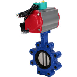 Затвор дисковый поворотный WBV1631N-2W-Fb-H Ду125 Ру16 LUG корпус - чугун QT450, диск - нержавеющая сталь 304, уплотнение - NBR, с пневмоприводом PA-DA-105, пневмораспределителем 4M310-08 AC220V и магнитным переключателем ALS200D