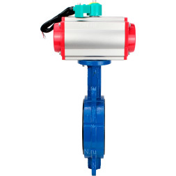 Затвор дисковый поворотный WBV3432E-2W-Fb-H Ду150 Ру16 корпус - углеродистая сталь WCB, диск - нержавеющая сталь 316L, уплотнение - EPDM, с пневмоприводом PA-DA-105, пневмораспределителем 4M310-08 AC220V и магнитным переключателем ALS200D