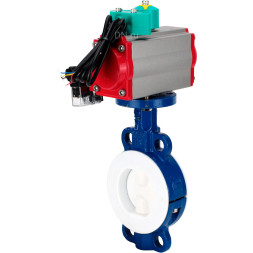 Затвор дисковый поворотный WBV3434Pf-2W-Fb-H Ду125 Ру16 корпус - углеродистая сталь WCB, диск - углеродистая сталь WCB, футерованный PTFE, уплотнение - PTFE, с PA-DA-083, 4M310-08 DC24V и ALS200D
