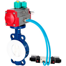 Затвор дисковый поворотный WBV3434Pf-2W-Fb-R Ду150 Ру16 корпус - углеродистая сталь WCB, диск - углеродистая сталь WCB, футерованный PTFE, уплотнение - PTFE, с PA-DA-105, 4V320-08 AC220V и ALS200D